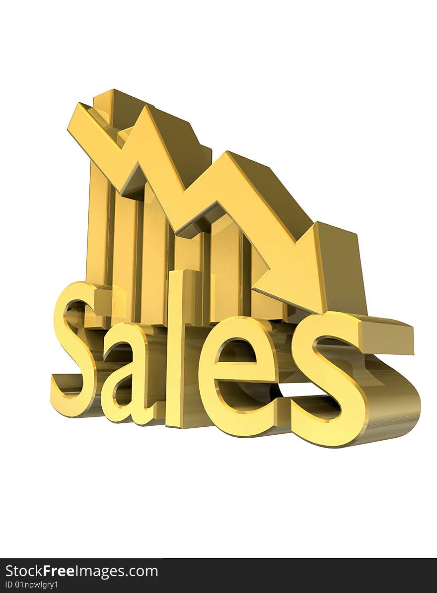 Sales Statistics graphic in gold