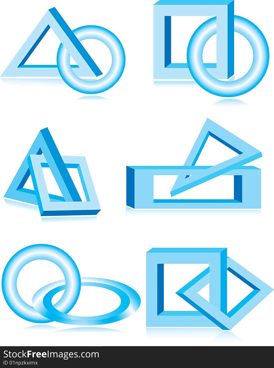 Vector illustration of blue design elements. Vector illustration of blue design elements