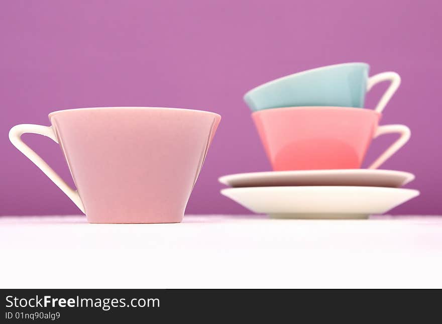 Coffee or tea cups concept. Coffee or tea cups concept