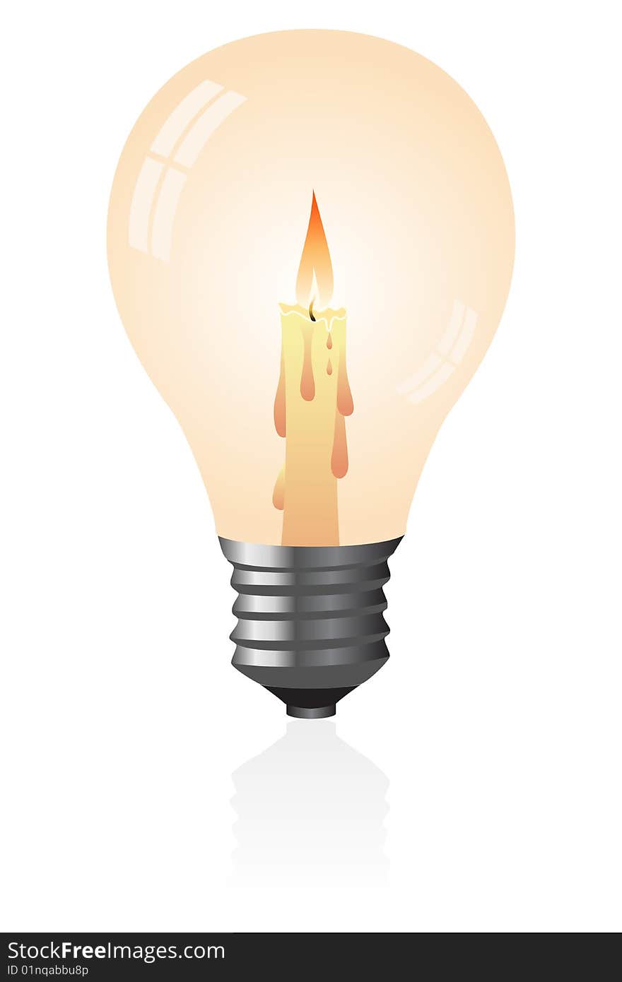 Light Bulb With A Candle