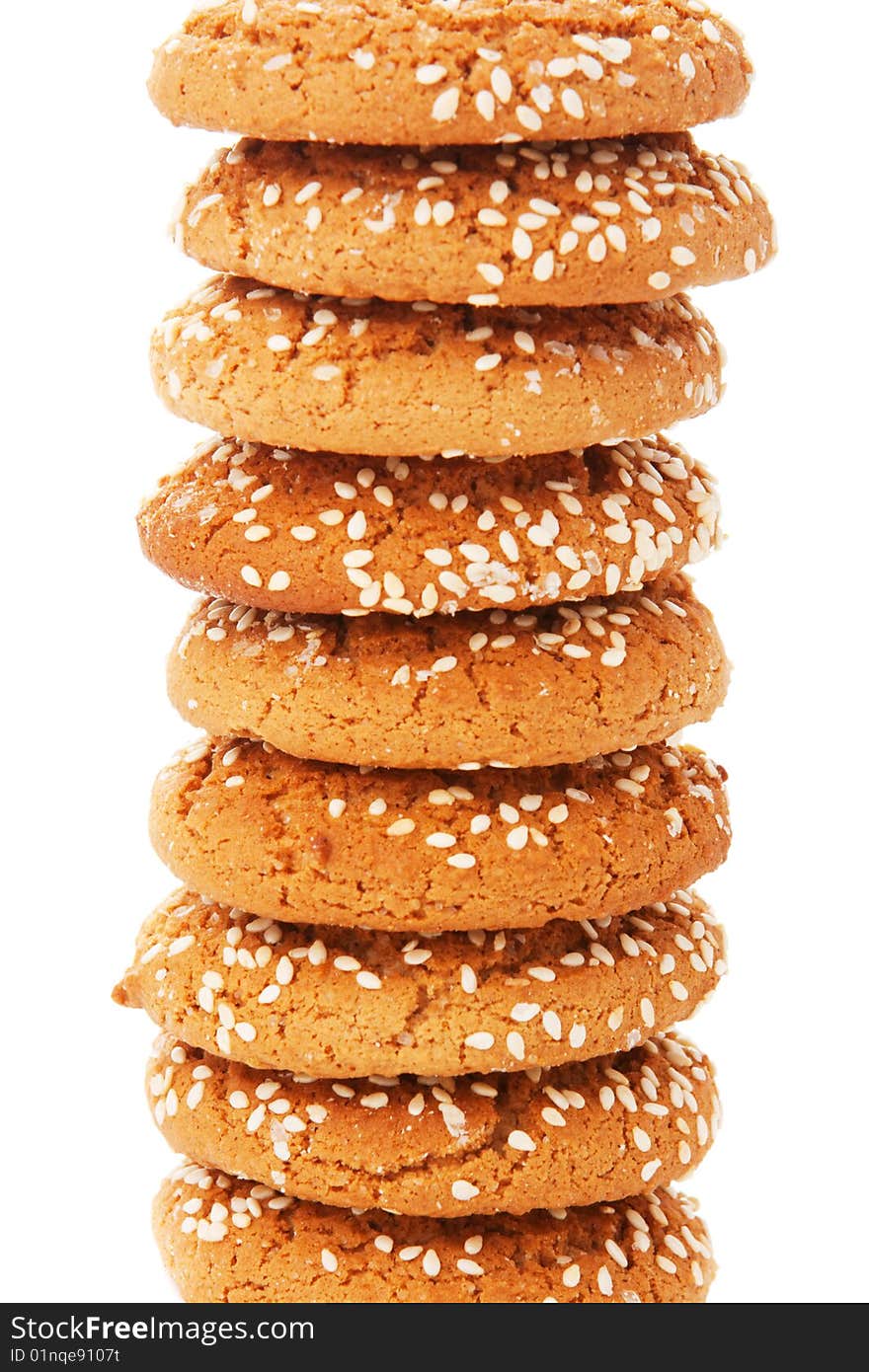 Cookies with sesame in stack