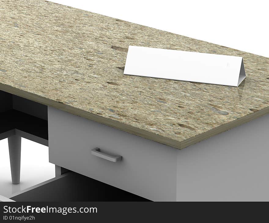 Table and office tablet. 3d