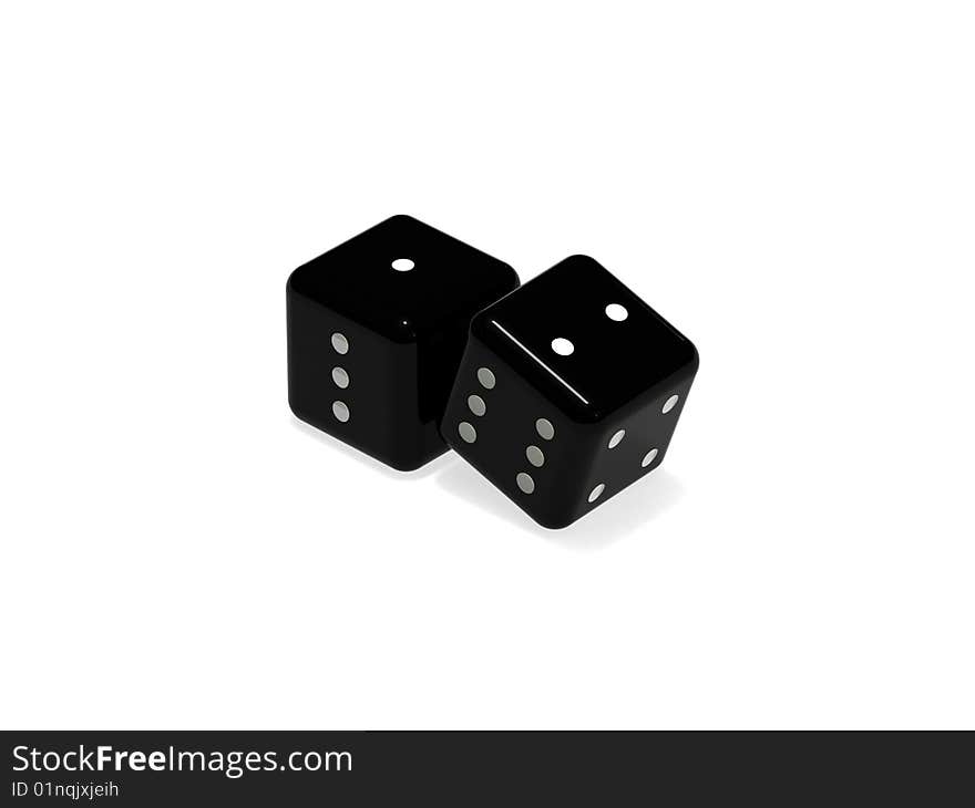 Two black cubes an white background