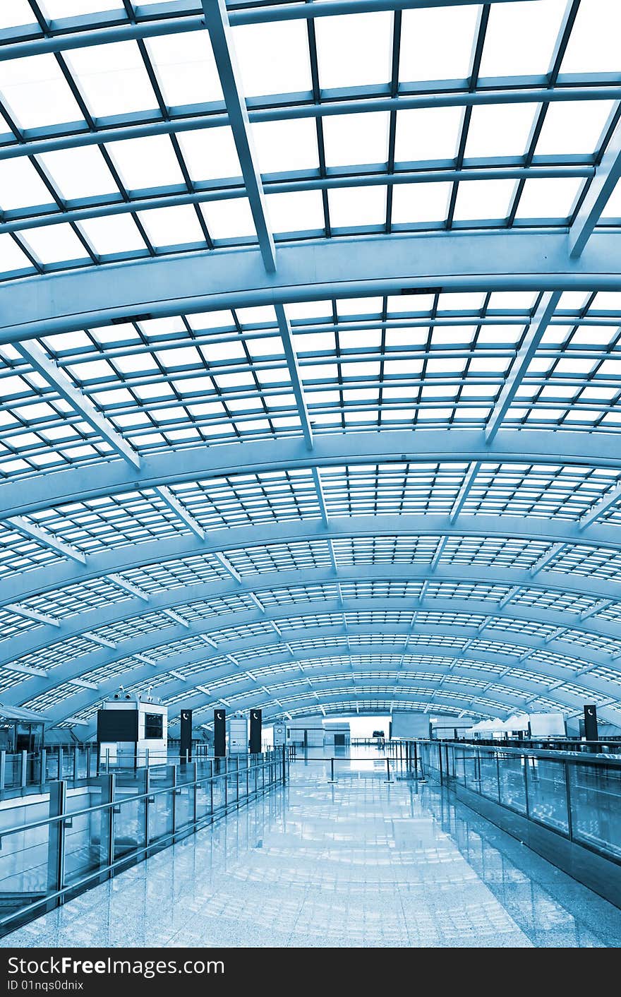 Modern hall inside in the beijing airfield.