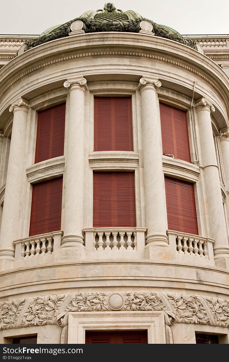 Detail of marble building, The Throne Hall in Bangkok