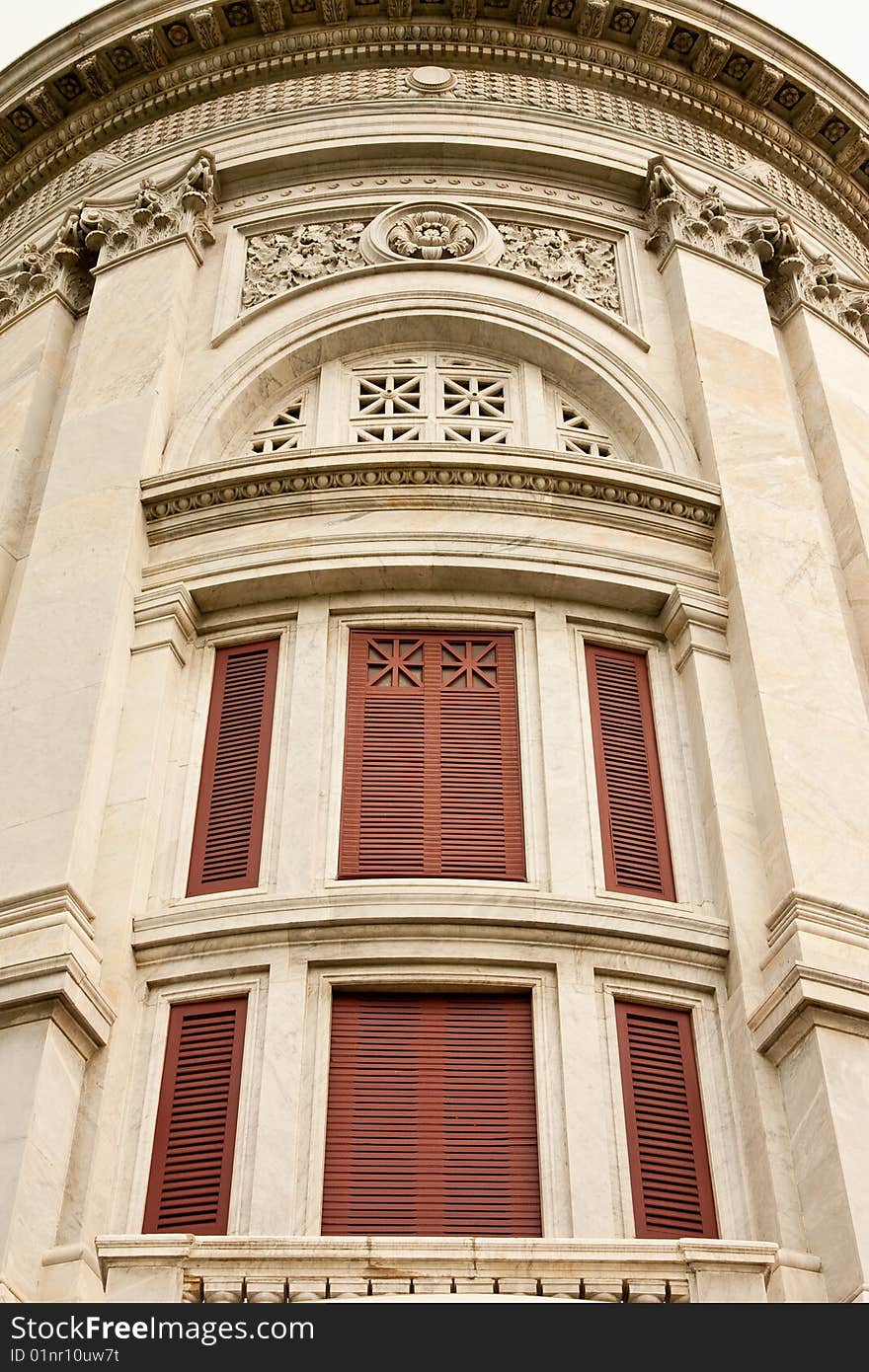 Detail of marble building, The Throne Hall in Bangkok