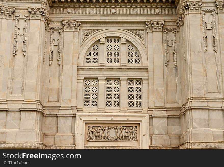 Detail of marble building, The Throne Hall in Bangkok