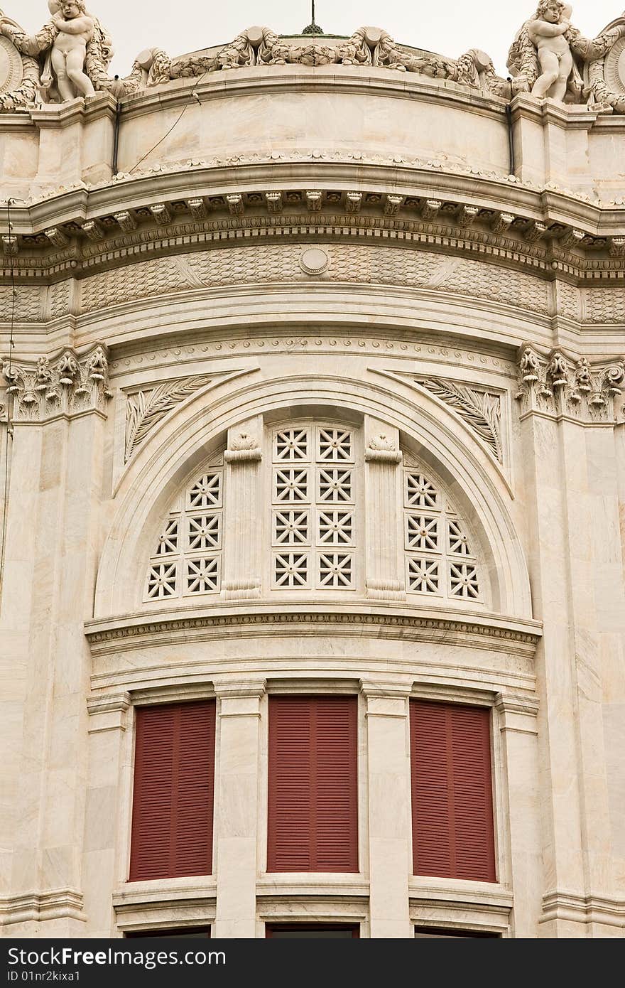 Detail of marble building, The Throne Hall in Bangkok