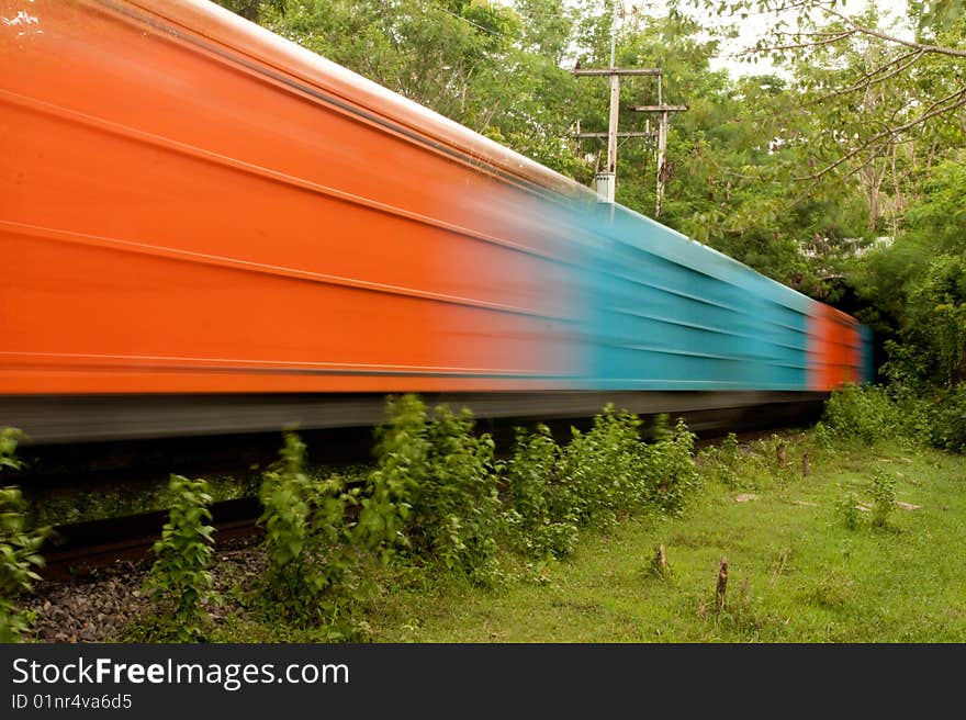 Train running in to tunnel