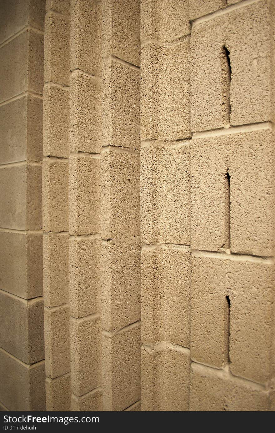 Texture of wall constructed from acoustical cinder block
