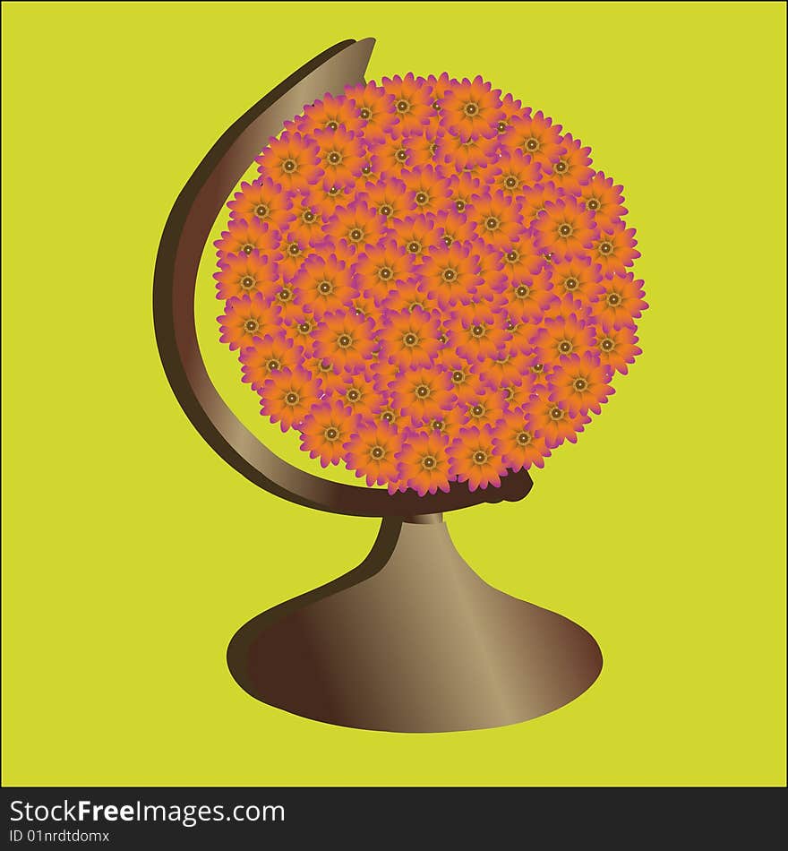 Ecological globe full of flowers. Ecological globe full of flowers