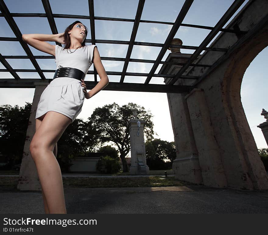 Woman in a unique pose