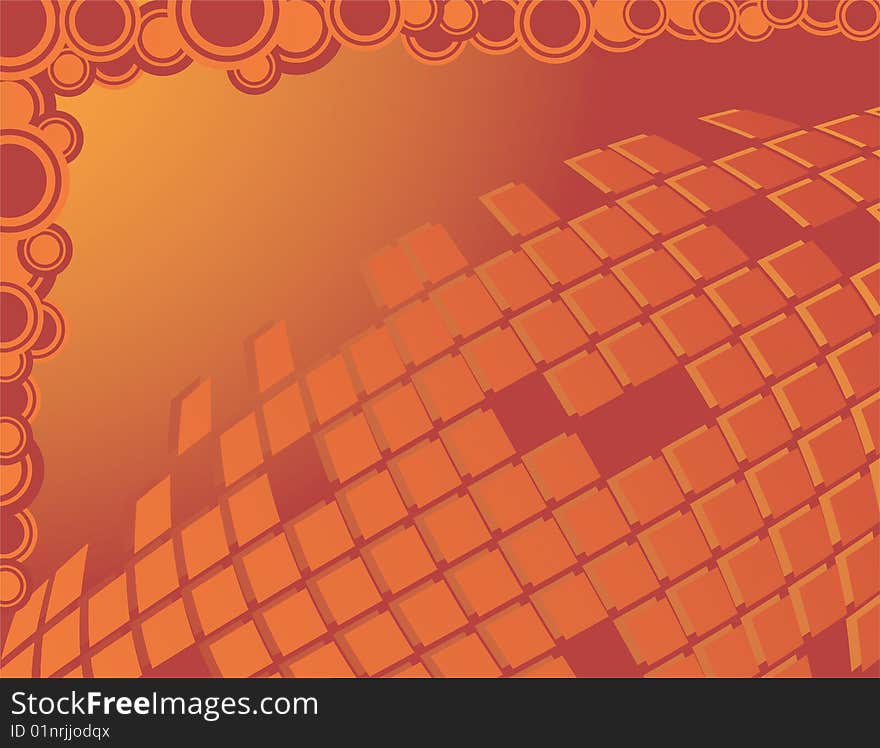 The vector illustration contains the image of abstract orange background