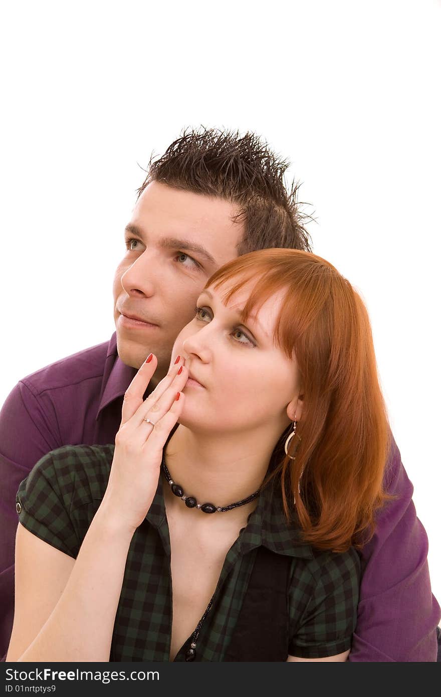 Couple on a white background