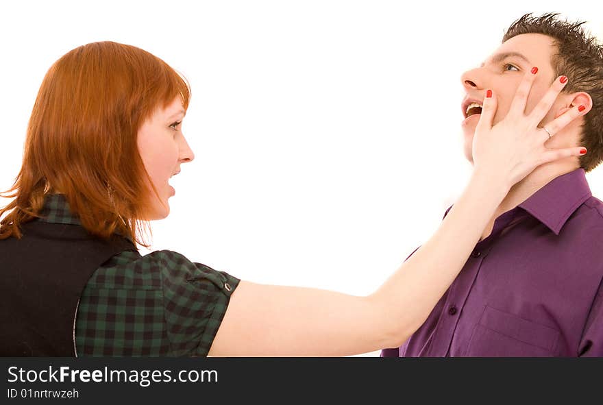 Couple on a white background