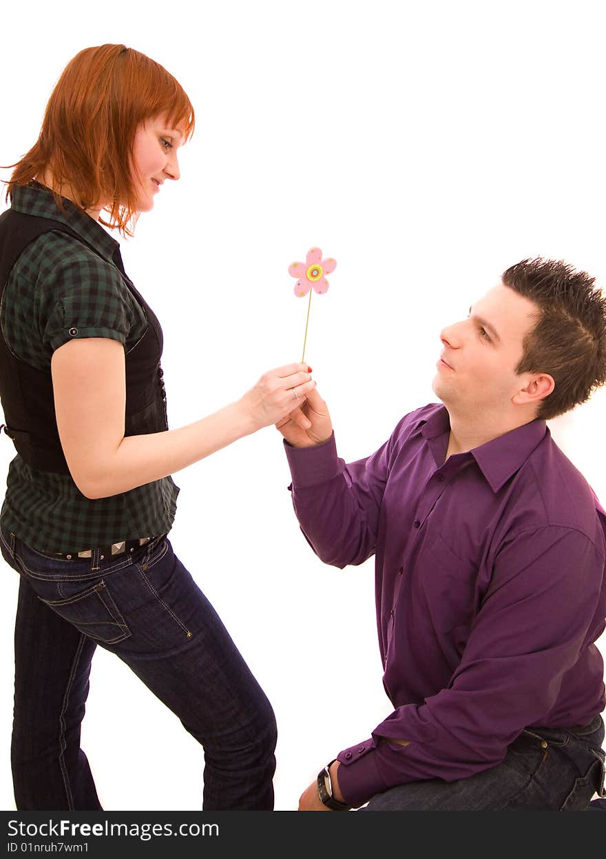 Couple on a white background