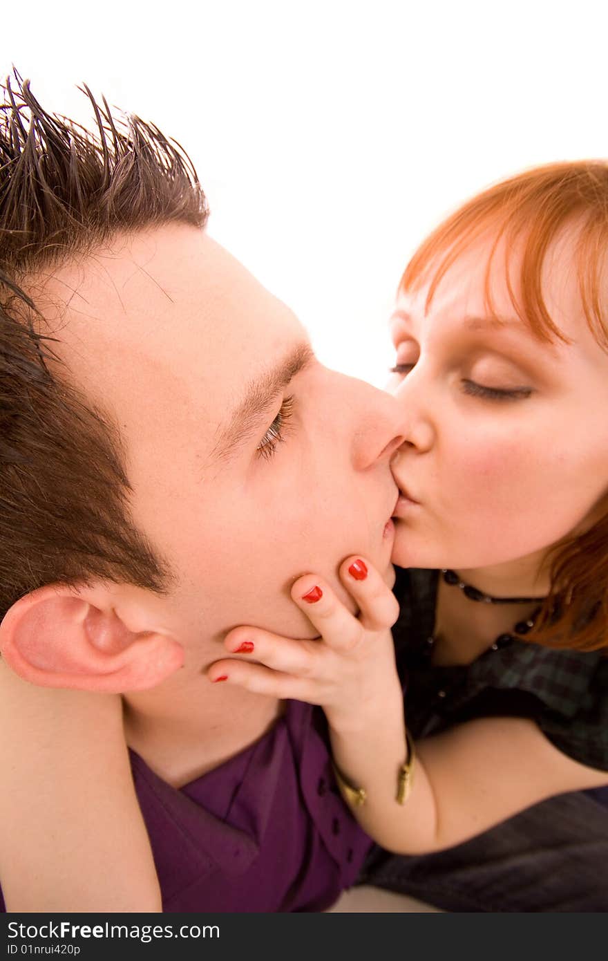 Couple on a white background