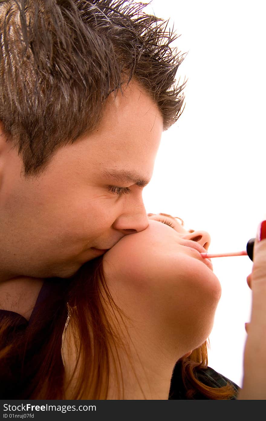 Couple on a white background