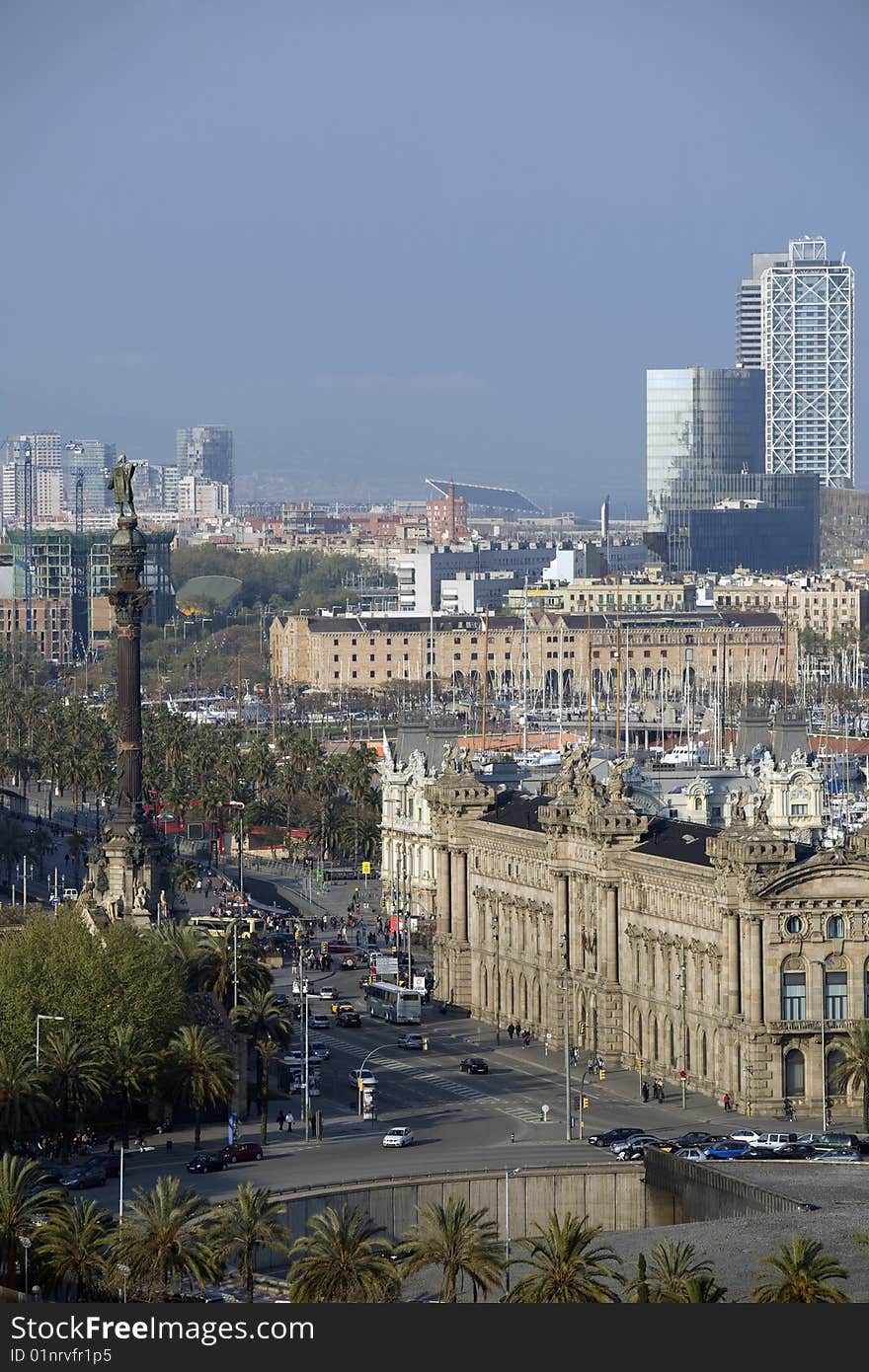 Columbus Monument In Barcelona