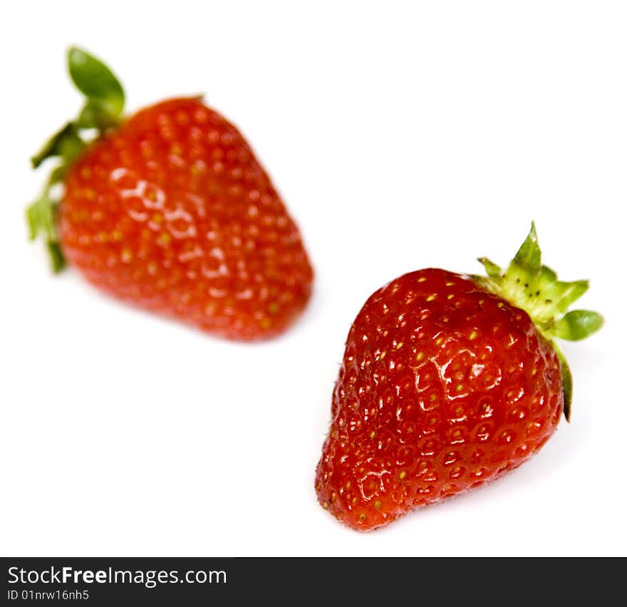 Strawberries Isolated Over White