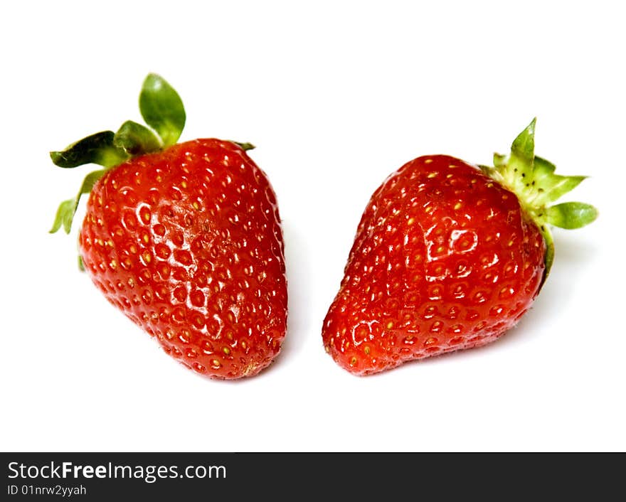 Strawberries Isolated Over White