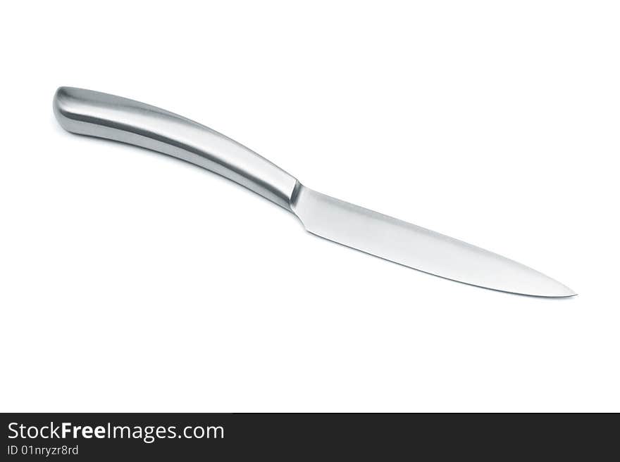 New kitchen knife on a white background