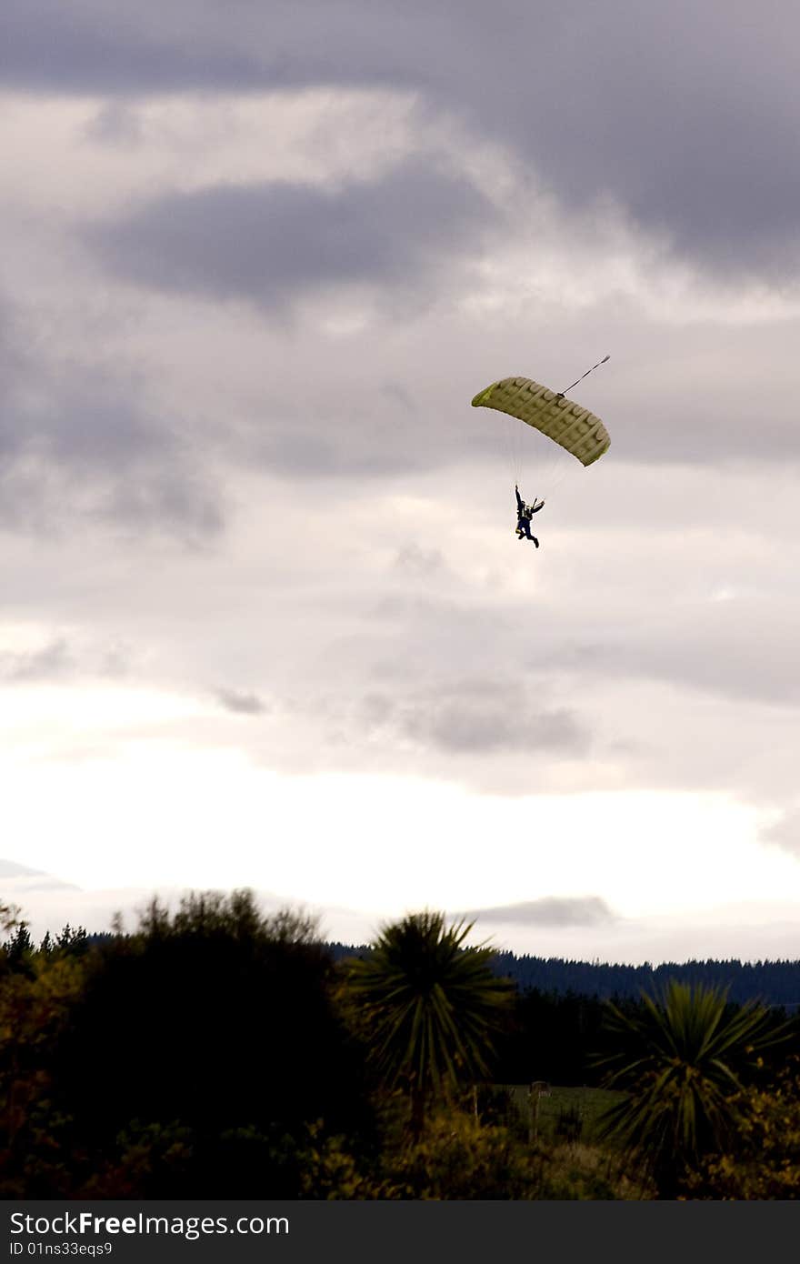 Paraglider Descending