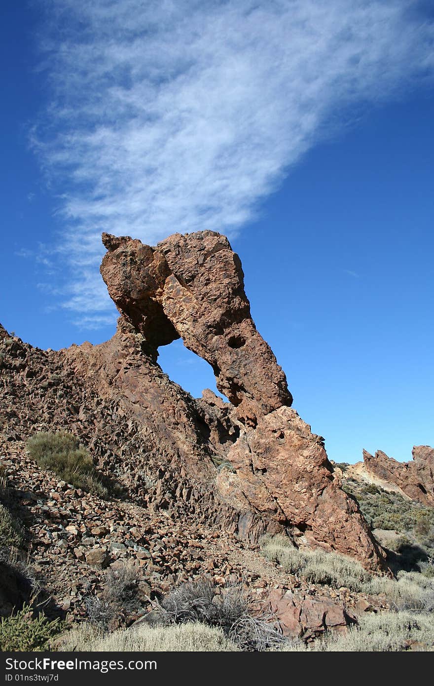 Volcanic rock shoe on Tenerife, Spain. Volcanic rock shoe on Tenerife, Spain