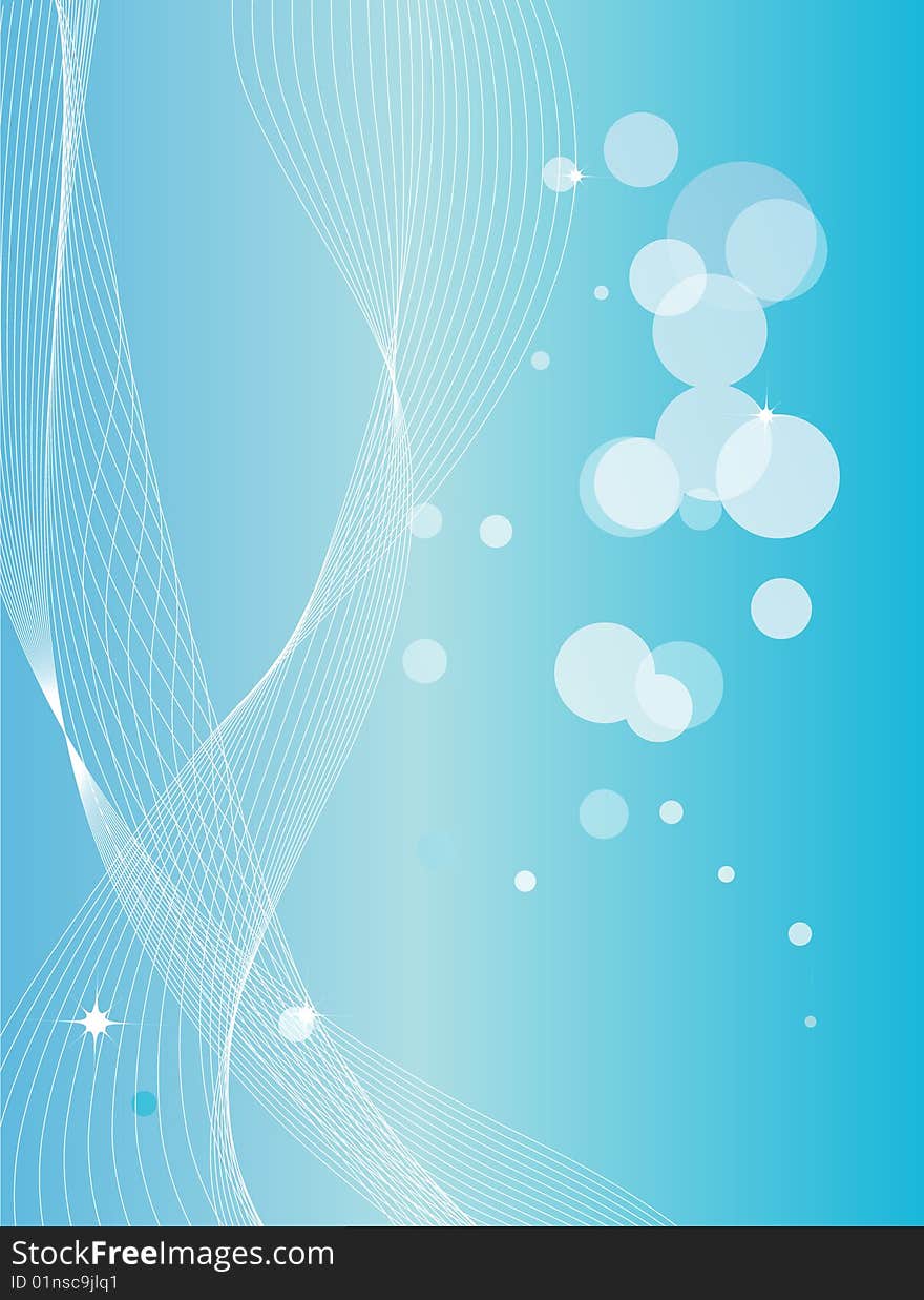 Blue abstract background with circles