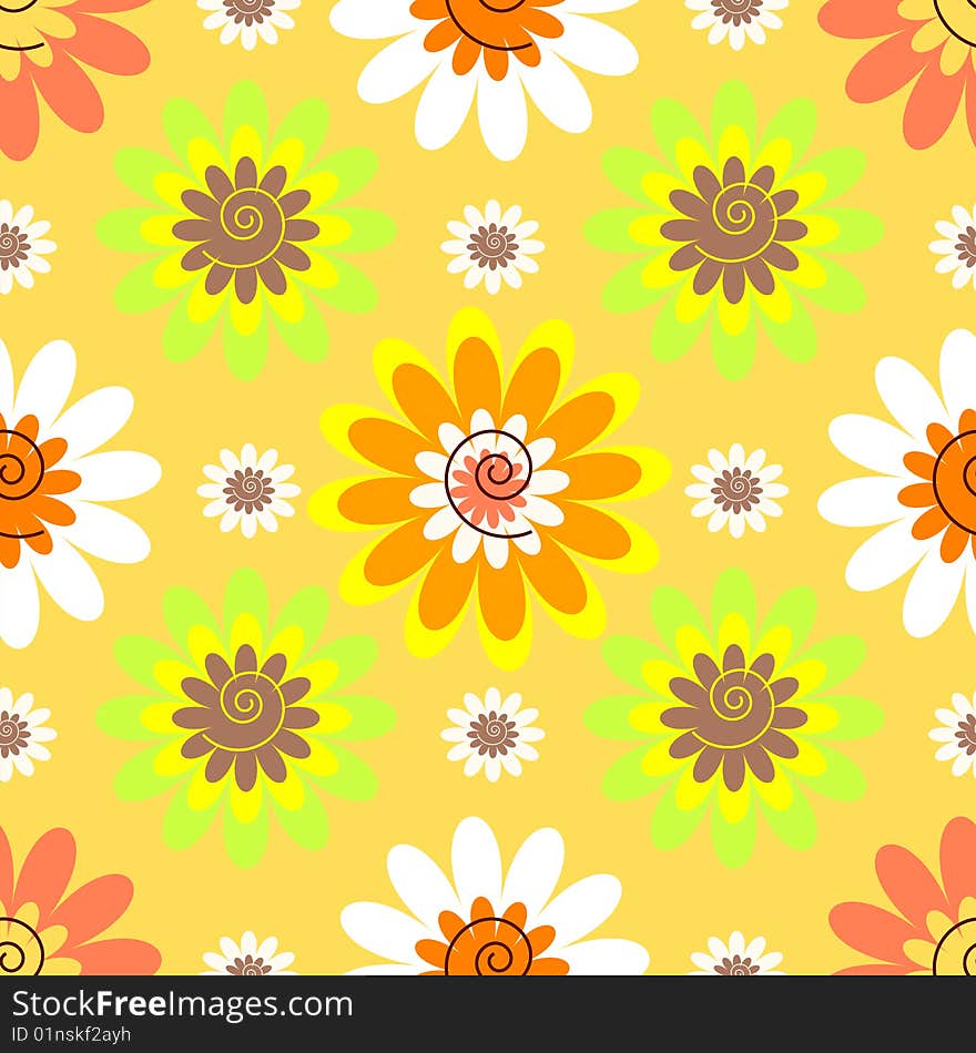 Abstract seamless floral pastel pattern