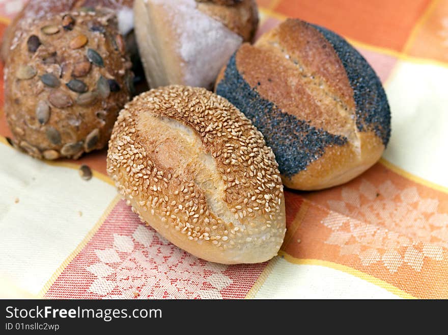 Bun with sesame seeds macro