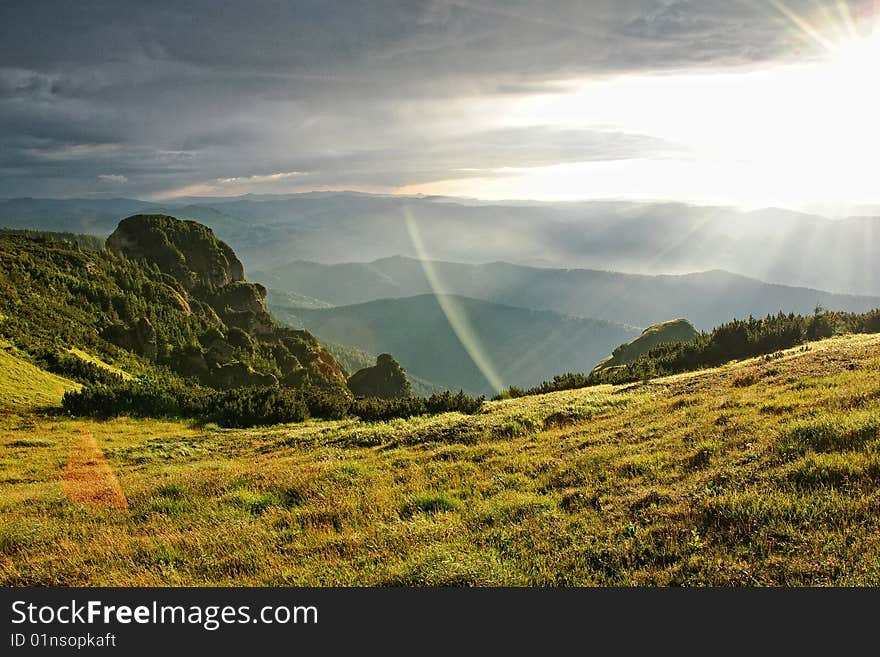 Mountains landscape in Rodnei mountains, Romania