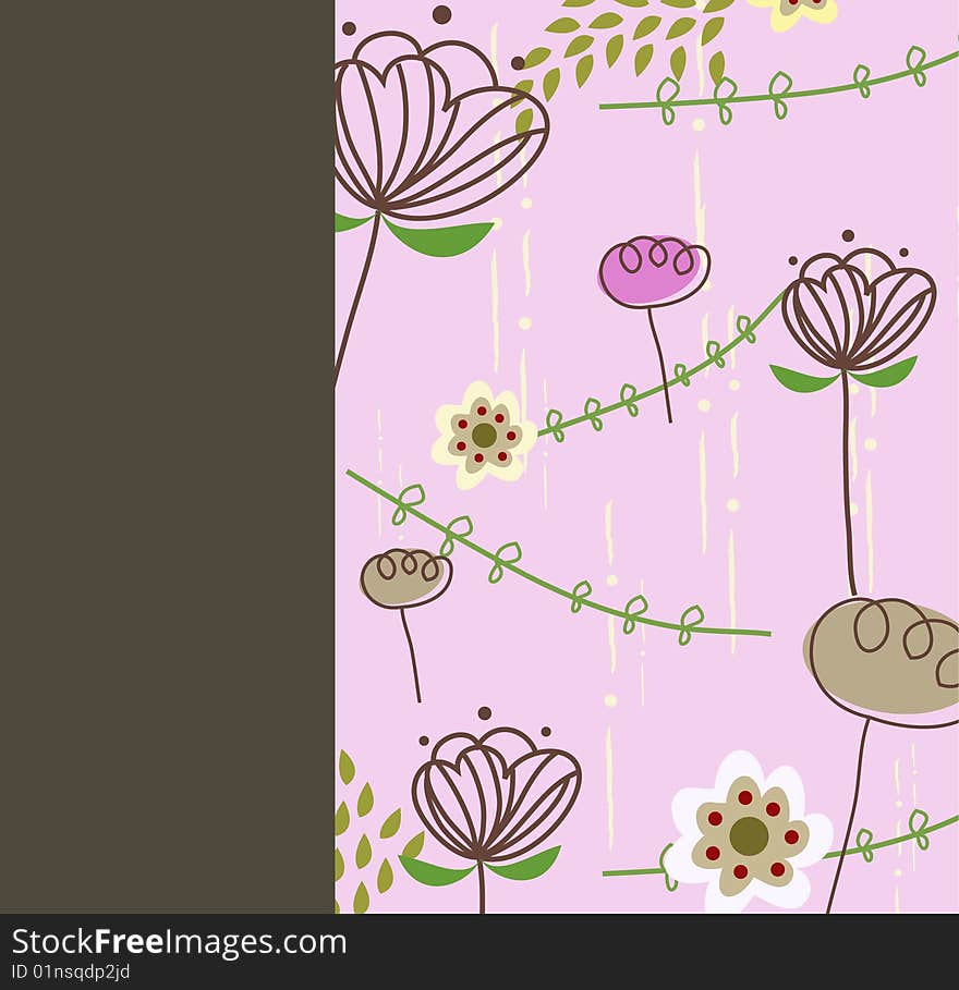 Sweet floral card design template. Sweet floral card design template