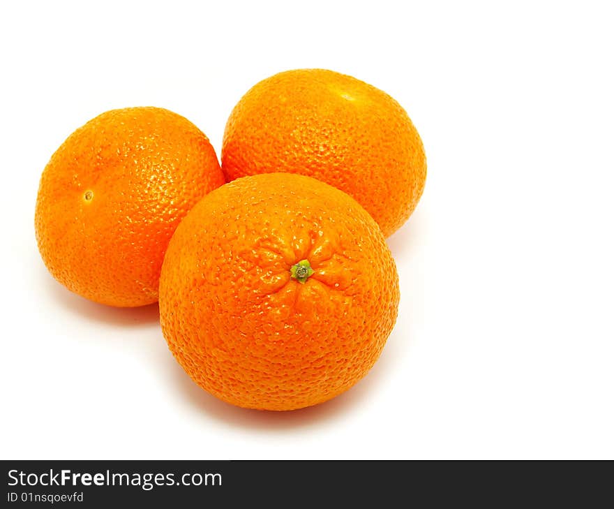 Fresh orange isolated on white