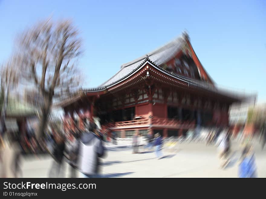 The building of a temple in japan.