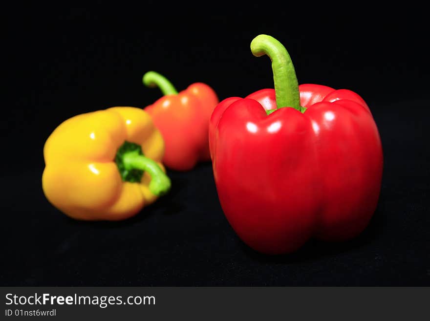 Yellow pepper isolated on black background. Yellow pepper isolated on black background.