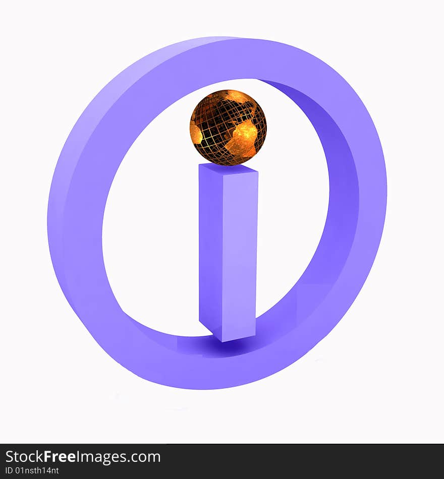 A image of a blue info symbol icon design  with the world globe on it. A image of a blue info symbol icon design  with the world globe on it.