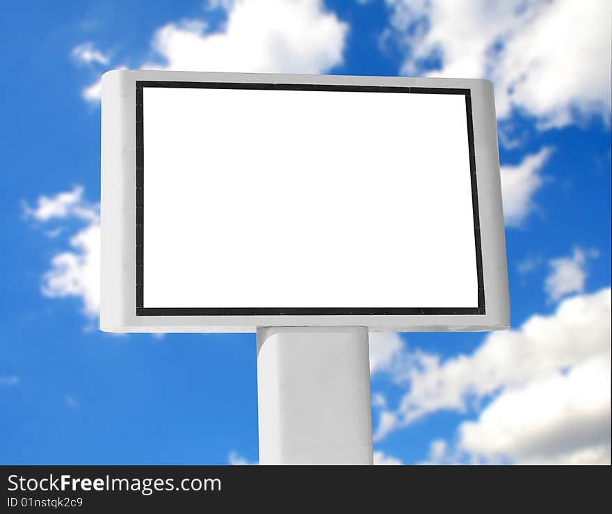 One white billboard for advertising