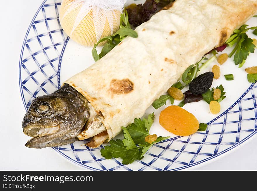 Fish Trout In Lavash To Fry