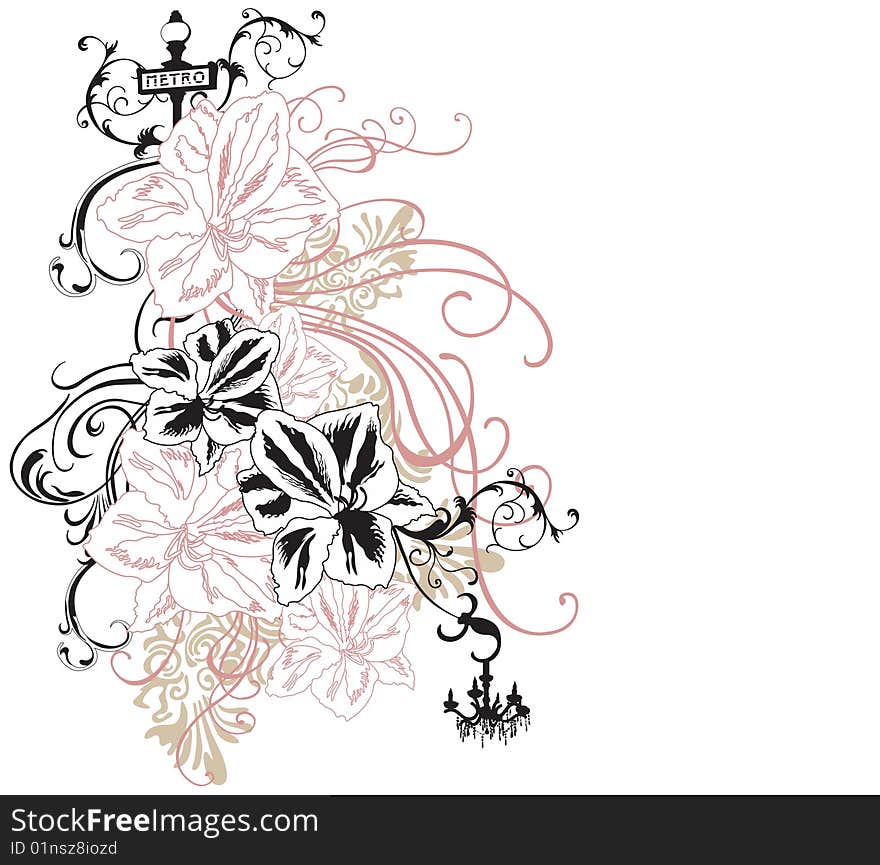 Illustration of a floral background