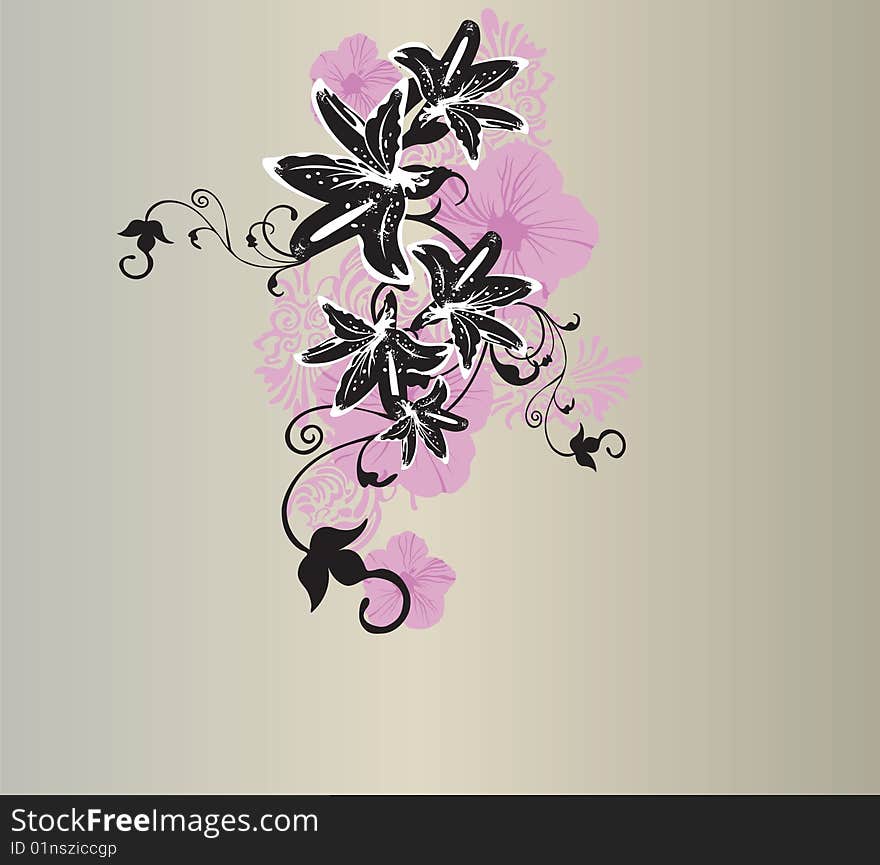 Illustration of a floral background