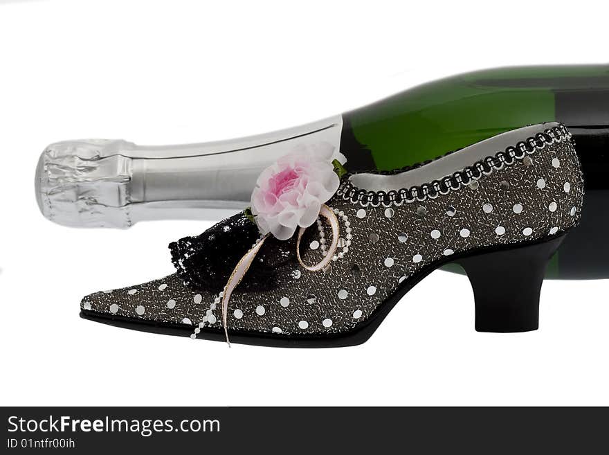 Elegant Lady Shoe With Champagne