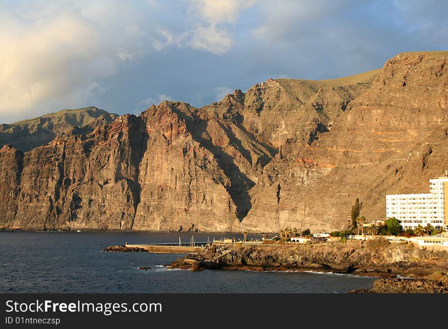 Sunset on Cliffs of the Los Gigantes (Acantilados de los Gigantes) Tenerife, Spain