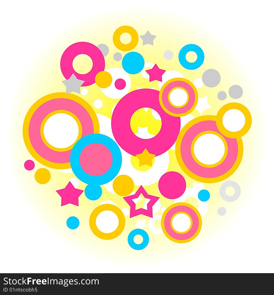 Abstract  pattern with dots and stars on a white background. Abstract  pattern with dots and stars on a white background.