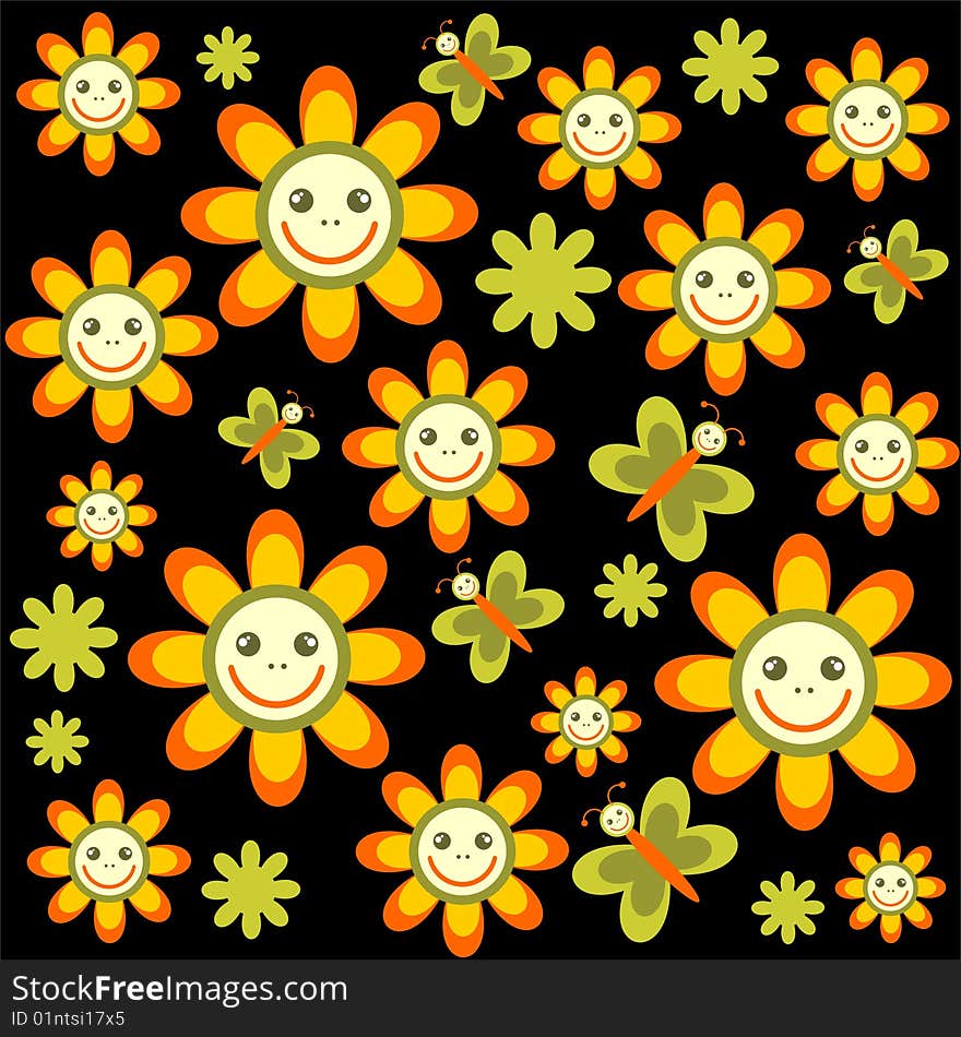 Cartoon Flowers Background