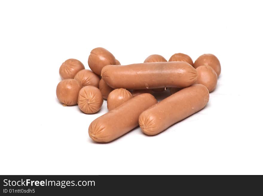 Photo of small different sized sausages. Photo of small different sized sausages