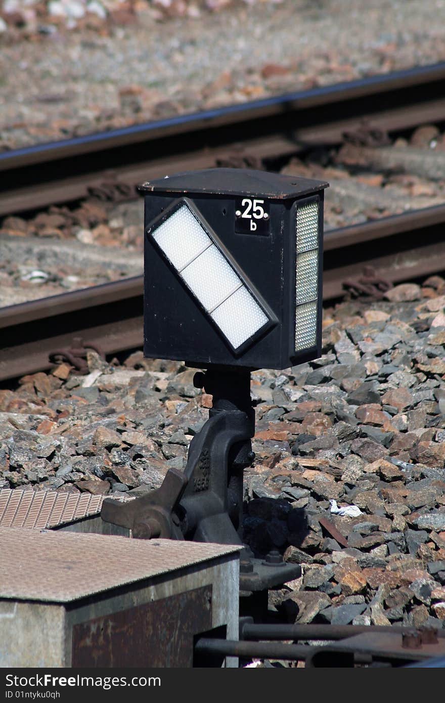 Dead end of a railroad with signal