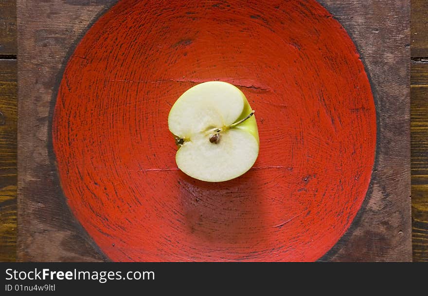 Half of a fresh green apple