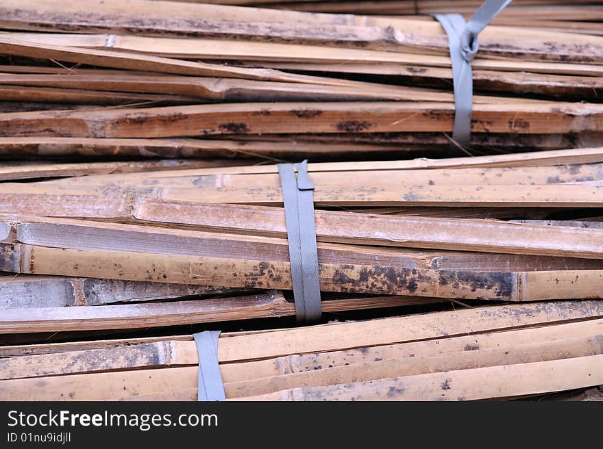 An image of bamboo stripes bounded together. An image of bamboo stripes bounded together