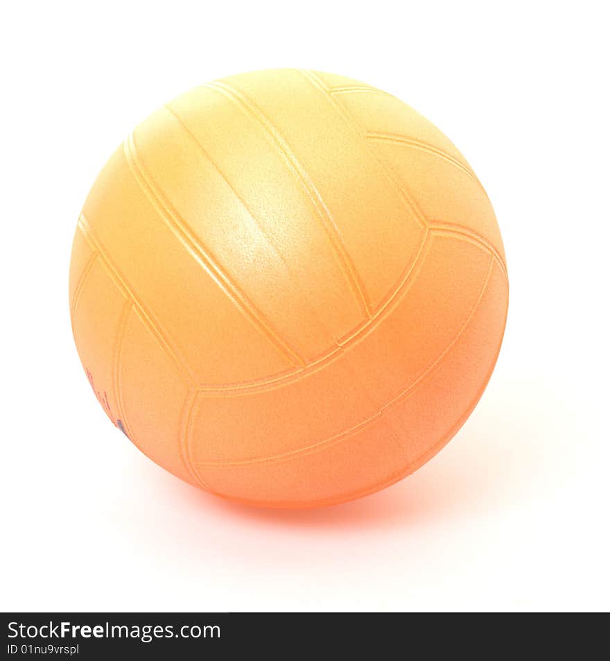 Orange ball for volleyball on white